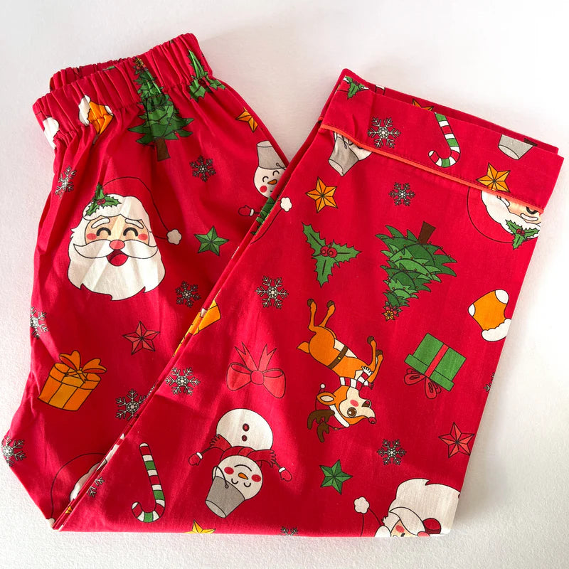 Red Santa and Snowman Night Suit